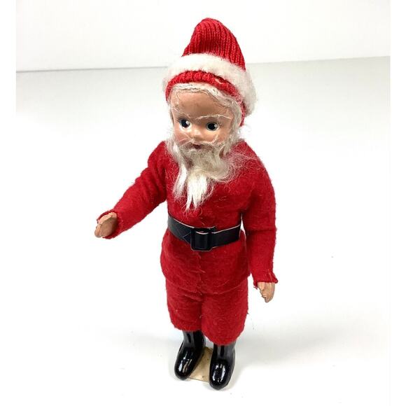 Vintage 1960s Composite Composition Poseable Jointed Articulating Arms Santa 8” - Picture 1 of 9